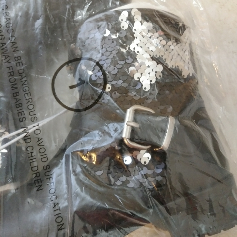 Justice Flip Sequin Buckle Boots | Black Boots - Picture 4 of 5